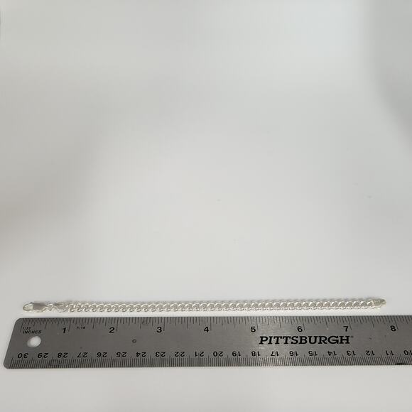 925 sterling silver Miami Cuban chain Bracelet 8" - Picture 3 of 6